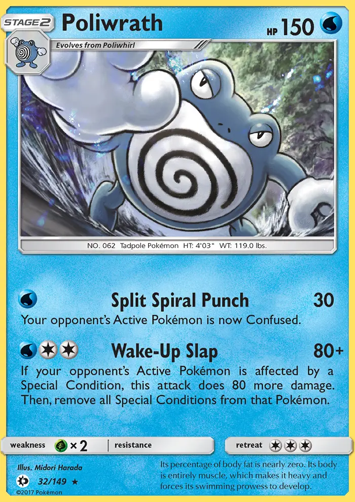 Poliwrath 32 card from Sun & Moon