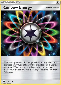 Rainbow Energy 137 — shown as an example of the Reverse Holofoil finish