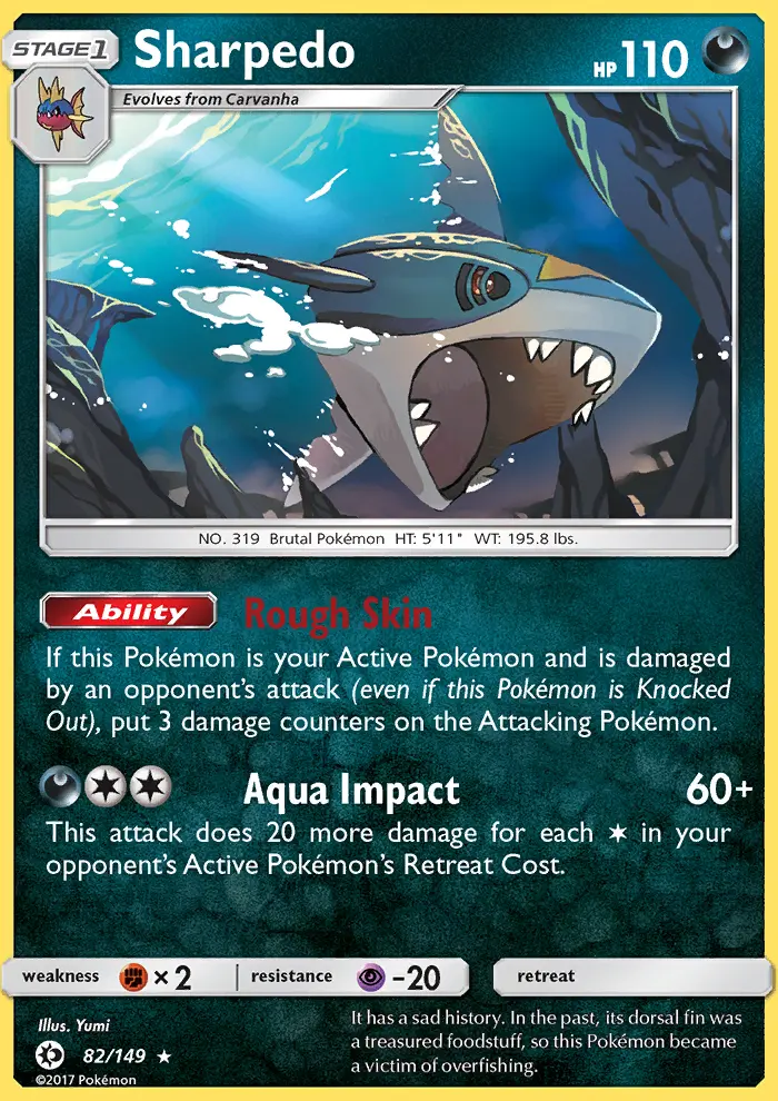 Sharpedo 82 — Sun & Moon 82, Holofoil finish