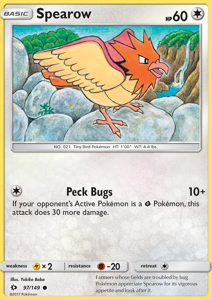 Spearow 97 card from Sun & Moon
