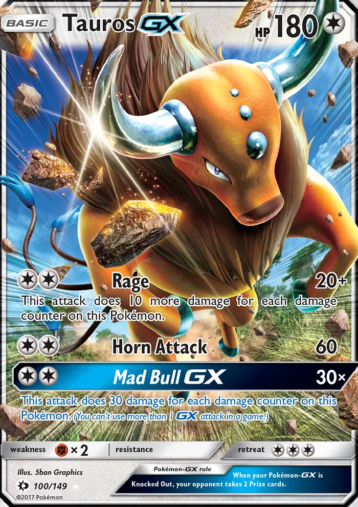 Tauros-GX 100 — Sun & Moon 100, Holofoil finish
