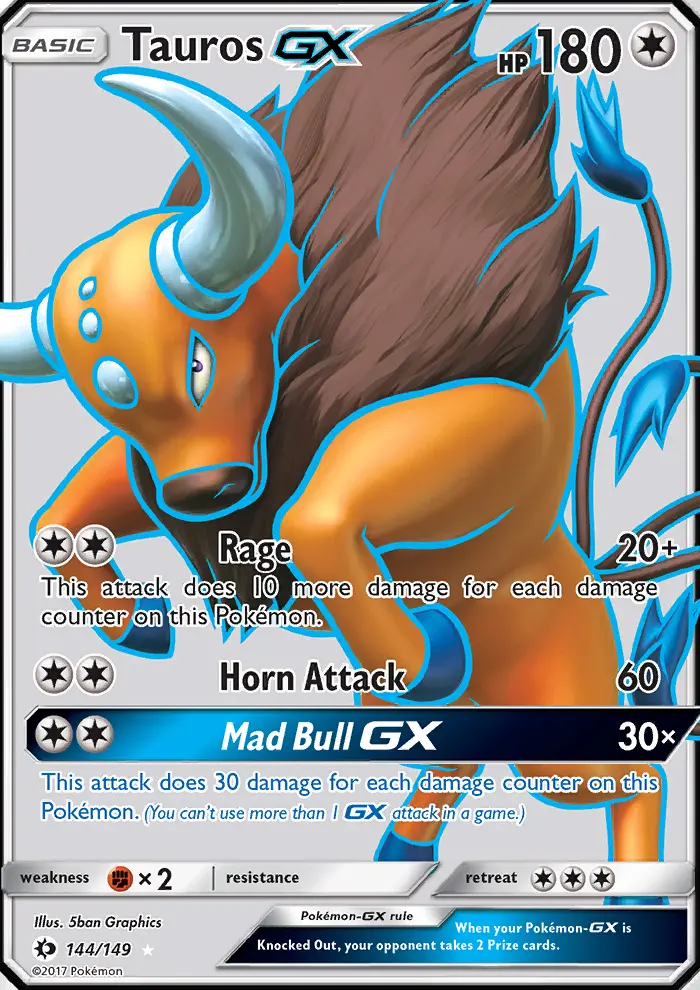 Tauros-GX 144 — Sun & Moon 144, Holofoil finish