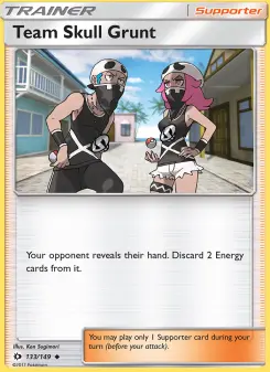 Team Skull Grunt 133 — shown as an example of the Reverse Holofoil finish