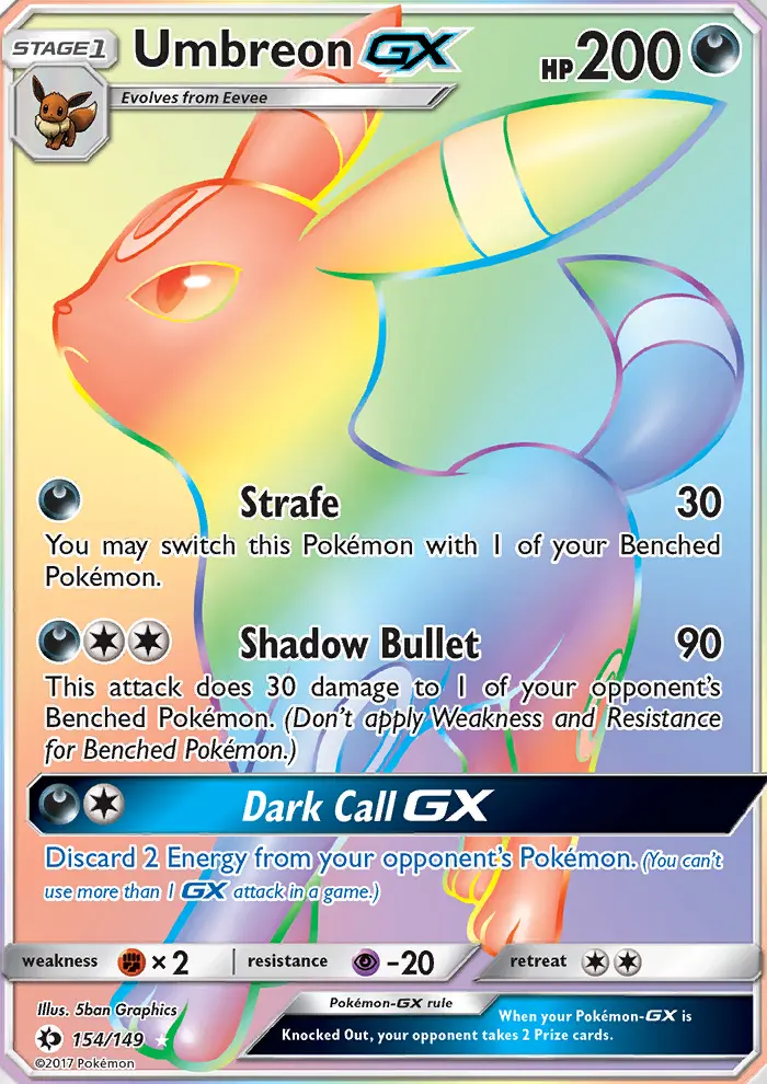 Umbreon-GX 154 — the most expensive Sun & Moon card