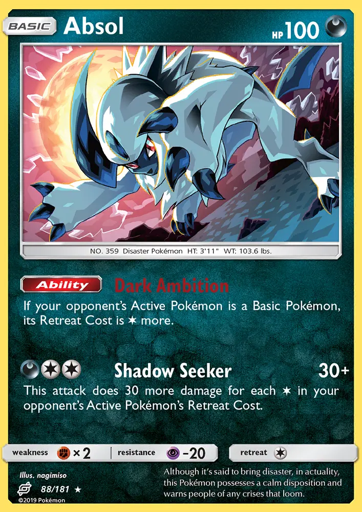 Absol 88 card from Team Up