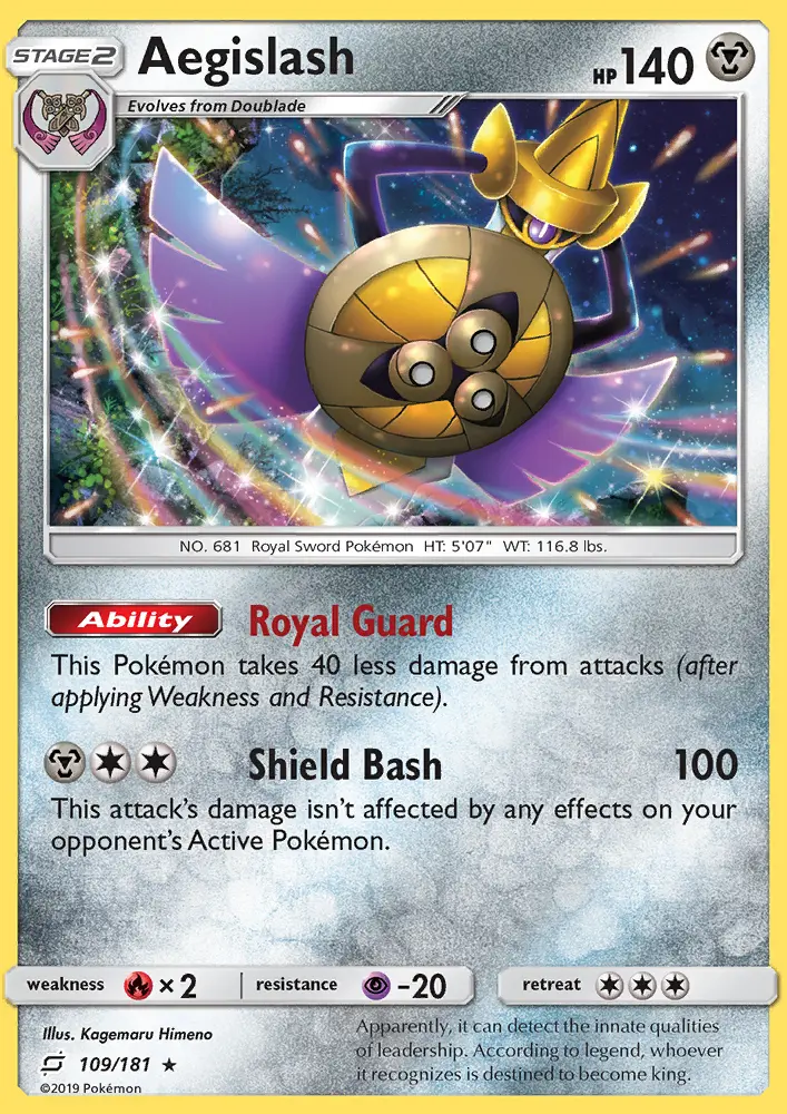 Aegislash 109 card from Team Up