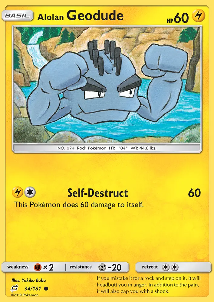 Alolan Geodude 34 — Team Up 34, Normal finish