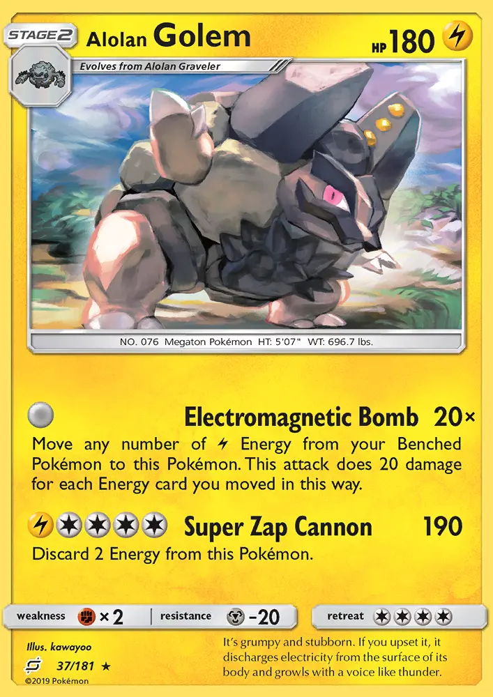 Alolan Golem 37 card from Team Up