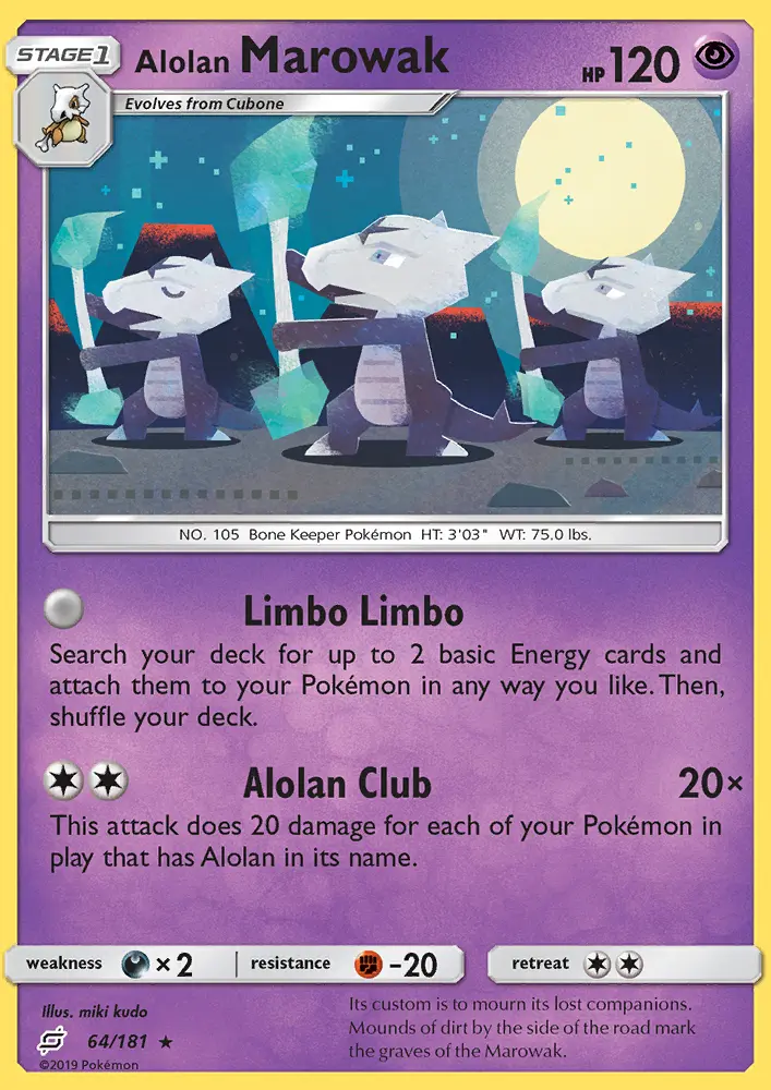 Alolan Marowak 64 — Team Up 64, Normal finish