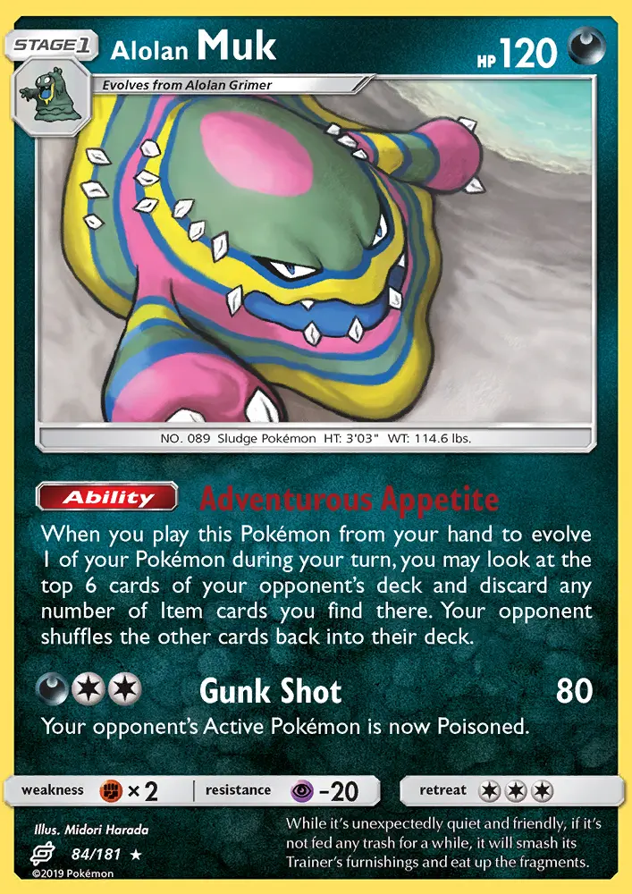 Alolan Muk 84 card from Team Up