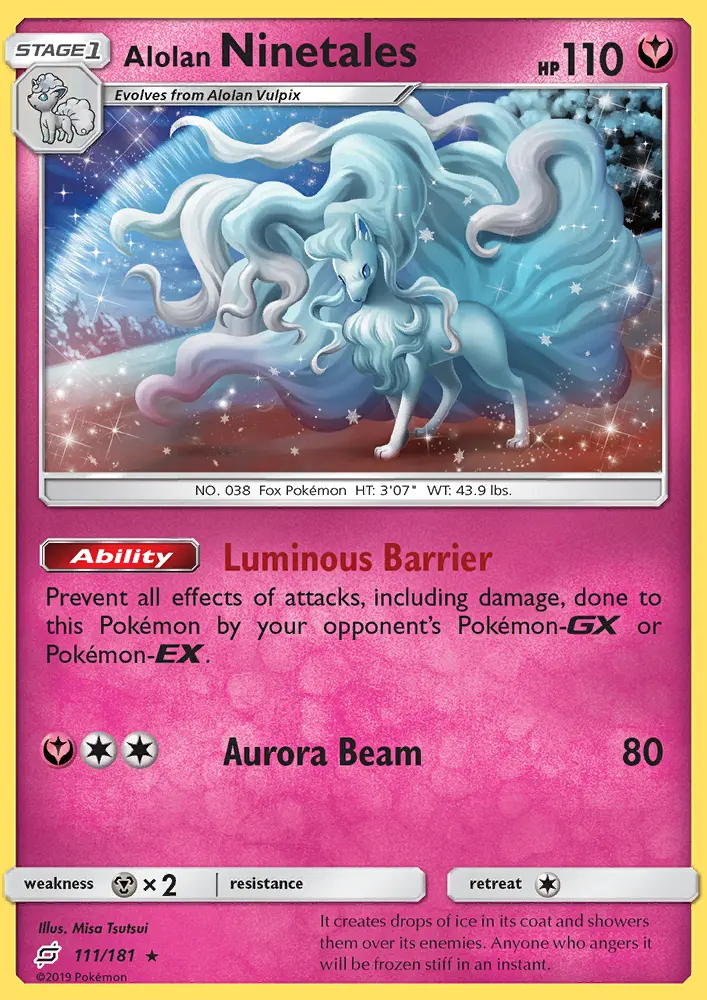 Alolan Ninetales 111 — Team Up 111, Holofoil finish