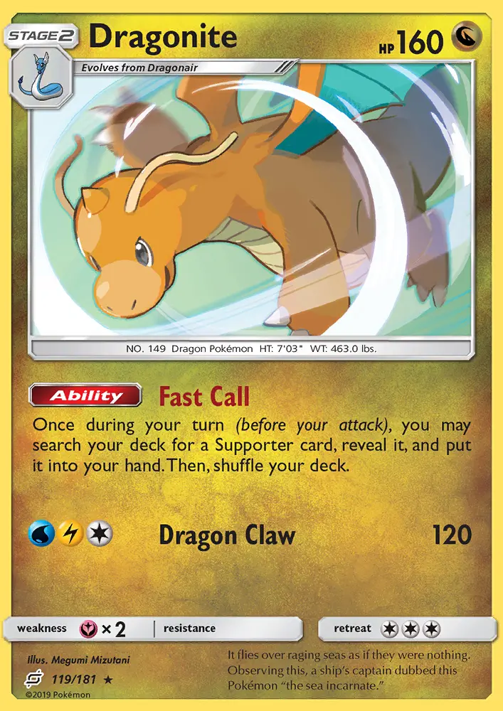 Dragonite 119 — Team Up 119, Holofoil finish