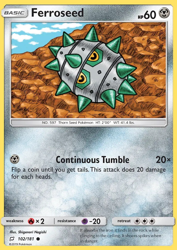 Ferroseed 102 card from Team Up