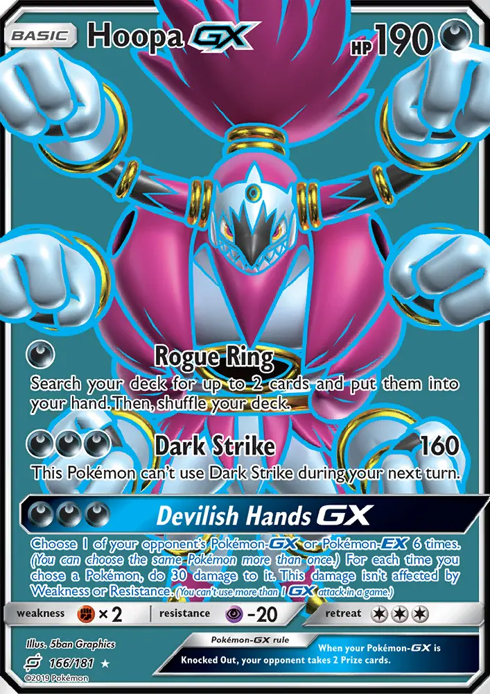Hoopa-GX 166 — Team Up 166, Holofoil finish