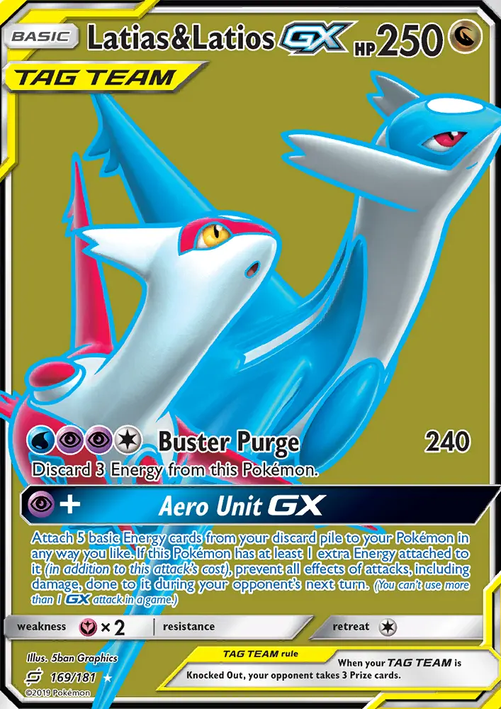 Latias & Latios-GX 169 — Team Up 169, Holofoil finish