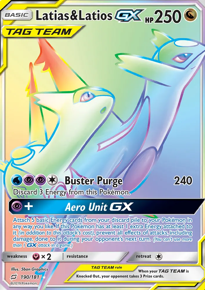 Latias & Latios-GX 190 — Team Up 190, Holofoil finish