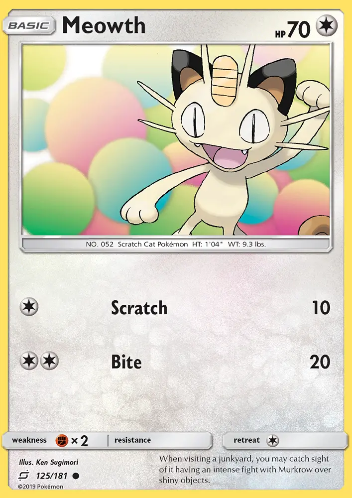 Meowth 125 — Team Up 125, Normal finish