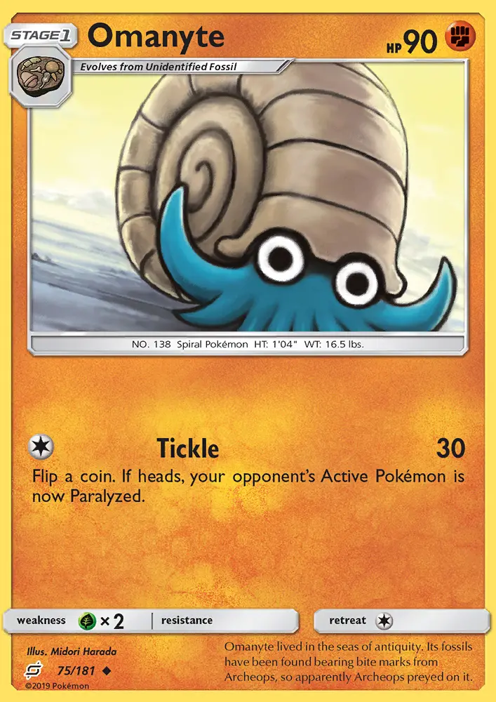 Omanyte 75 card from Team Up