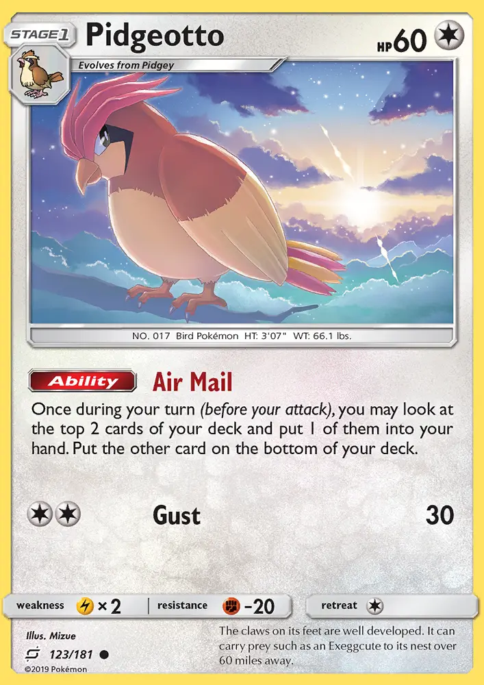 Pidgeotto 123 — Team Up 123, Normal finish