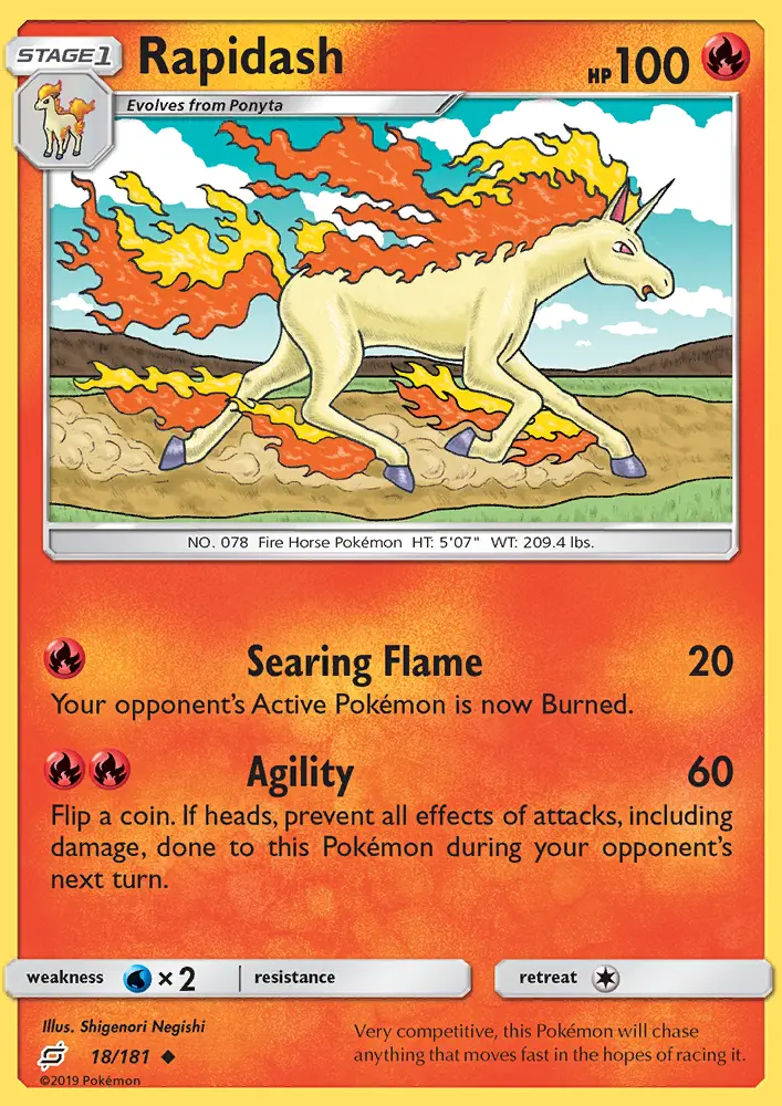 Rapidash 18 card from Team Up