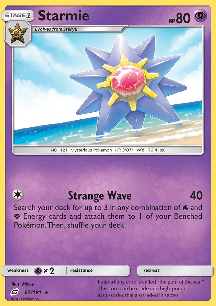 Starmie 65 card from Team Up