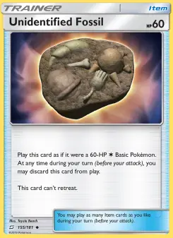 Unidentified Fossil 155 — shown as an example of the Reverse Holofoil finish
