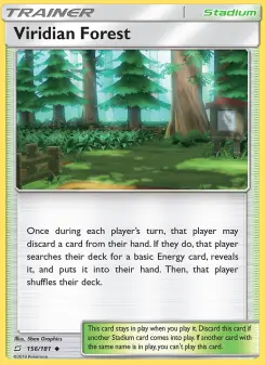 Viridian Forest 156 — shown as an example of the Reverse Holofoil finish