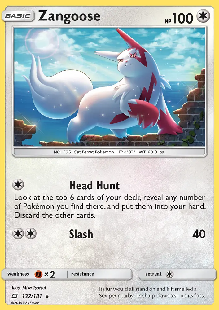 Zangoose 132 — Team Up 132, Holofoil finish