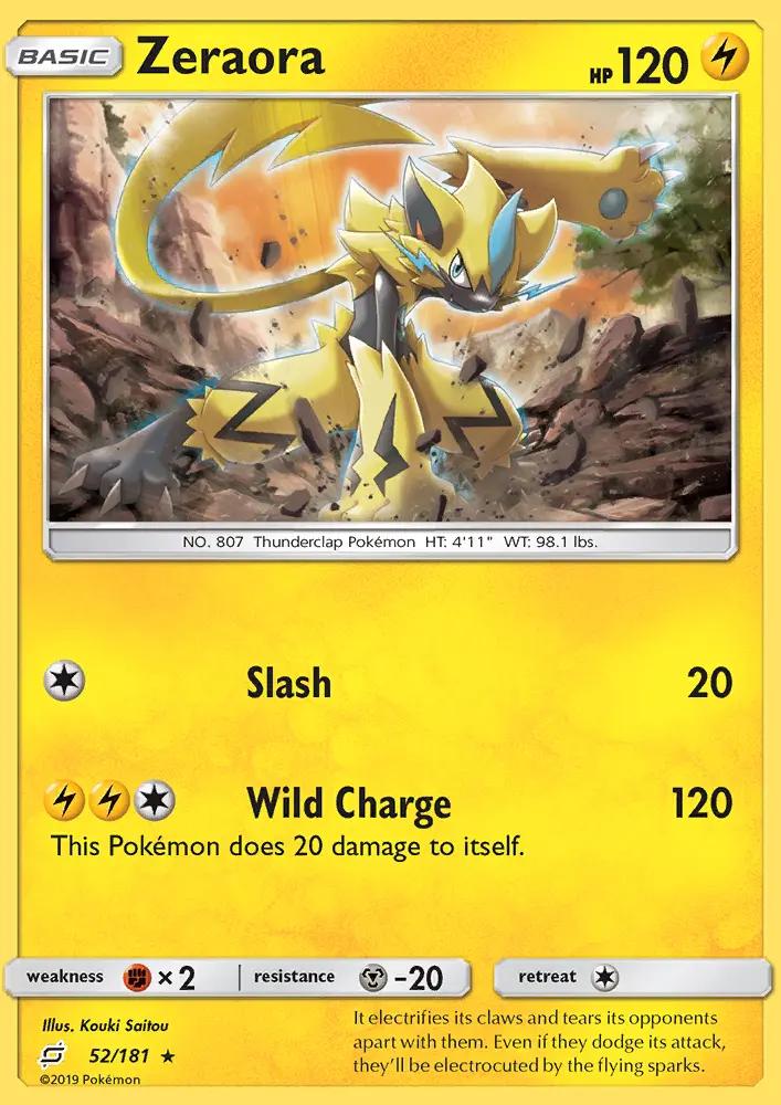 Zeraora 52 card from Team Up
