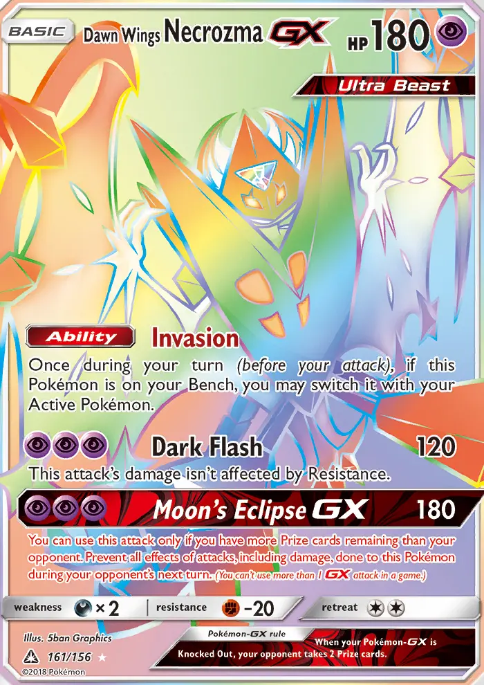 Dawn Wings Necrozma-GX 161 — Ultra Prism 161, Holofoil finish