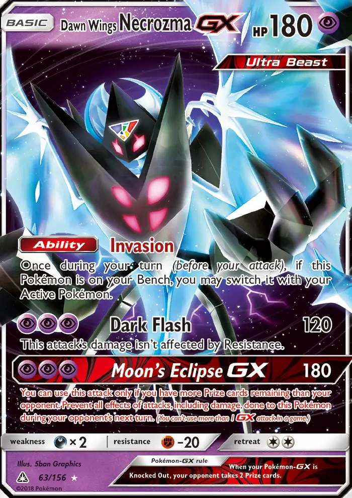 Dawn Wings Necrozma-GX 63 — Ultra Prism 63, Holofoil finish