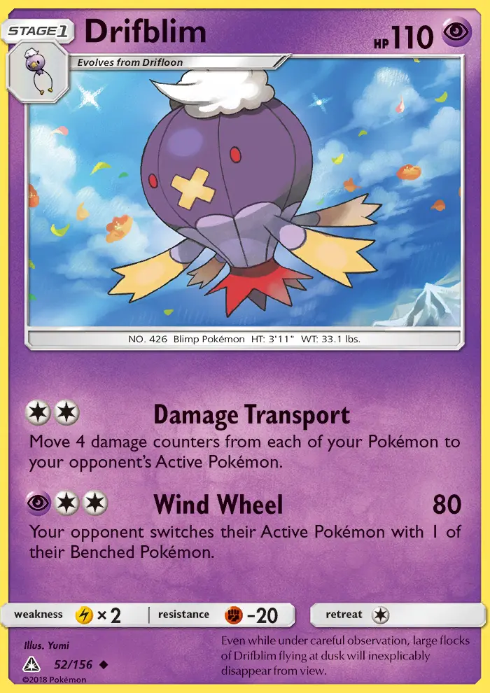 Drifblim 52 card from Ultra Prism
