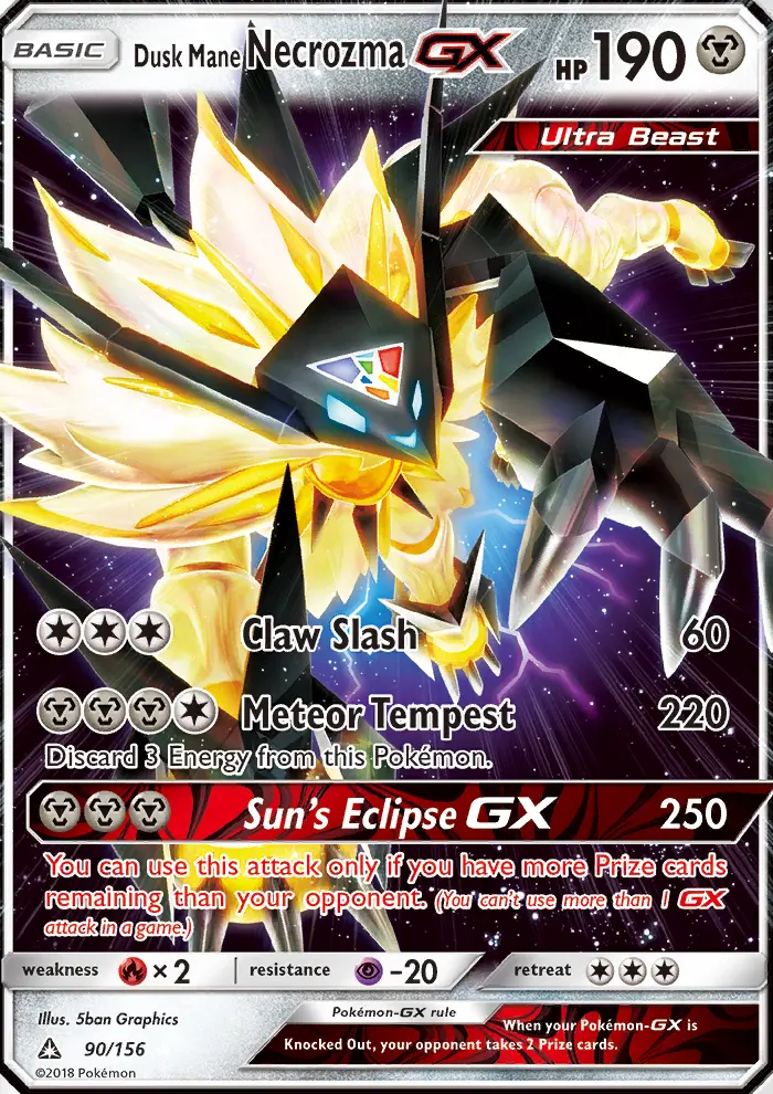 Dusk Mane Necrozma-GX 90 — Ultra Prism 90, Holofoil finish
