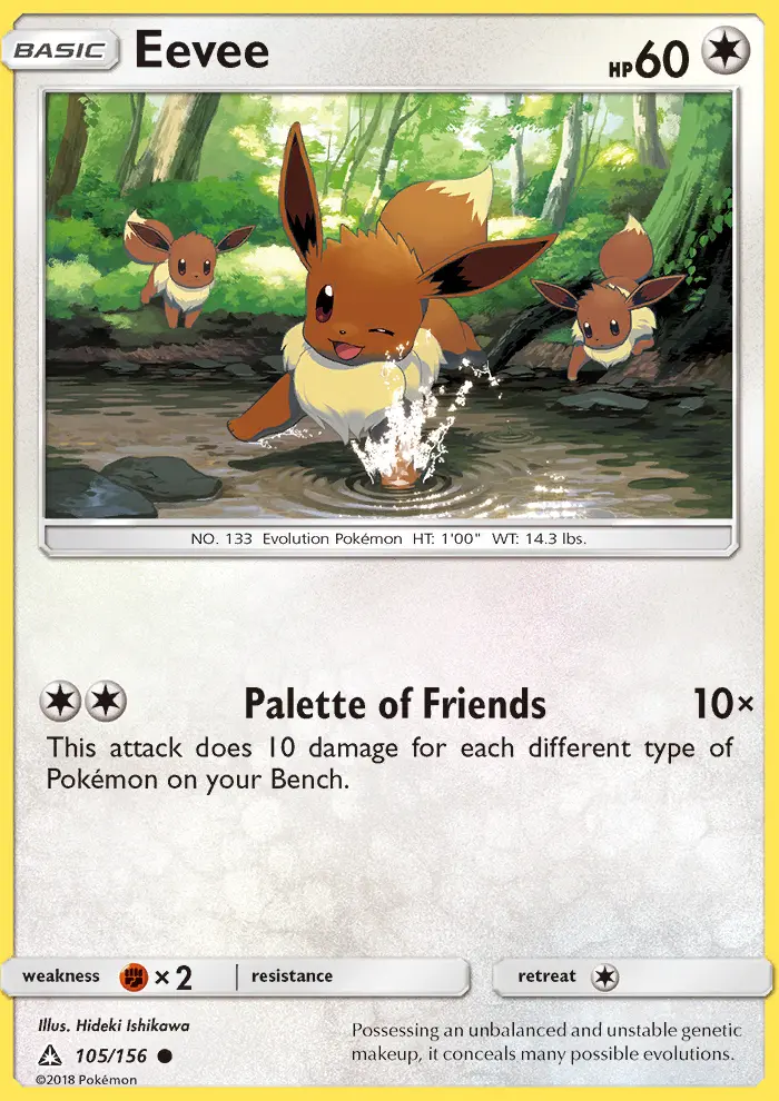 Eevee 105 card from Ultra Prism
