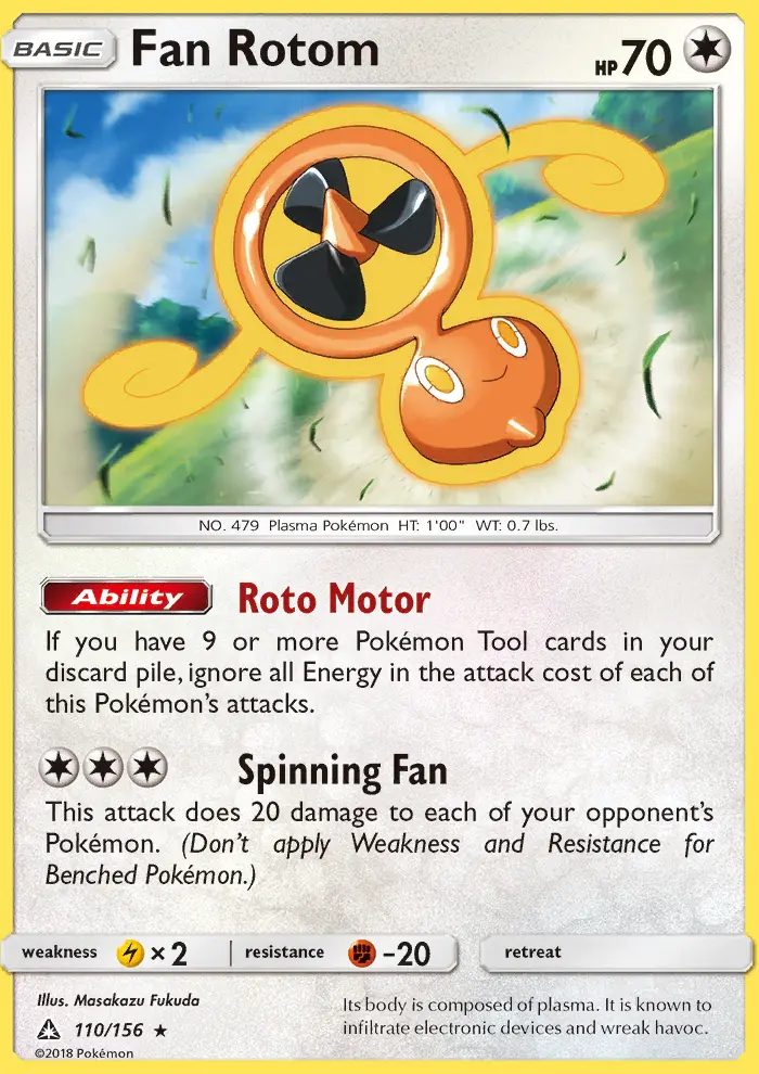 Fan Rotom 110 card from Ultra Prism