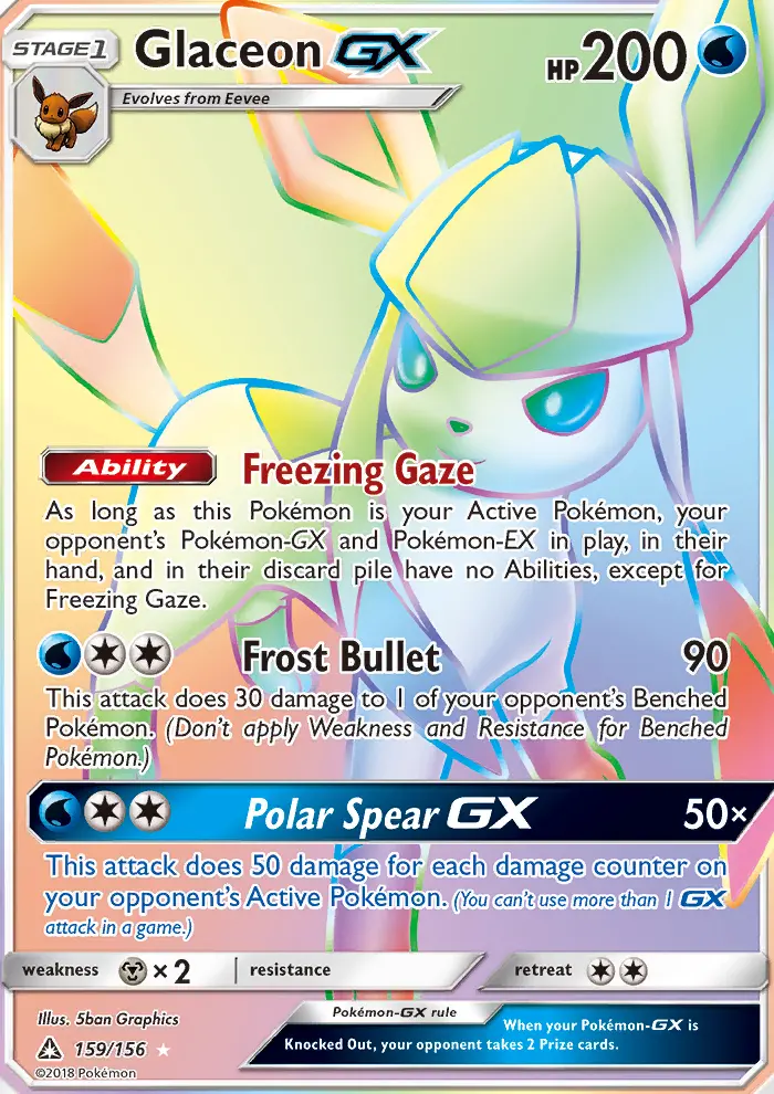 Glaceon-GX 159 card from Ultra Prism