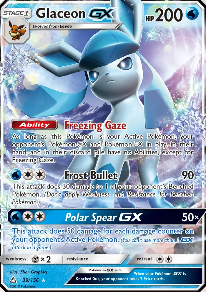 Glaceon-GX 39 card from Ultra Prism