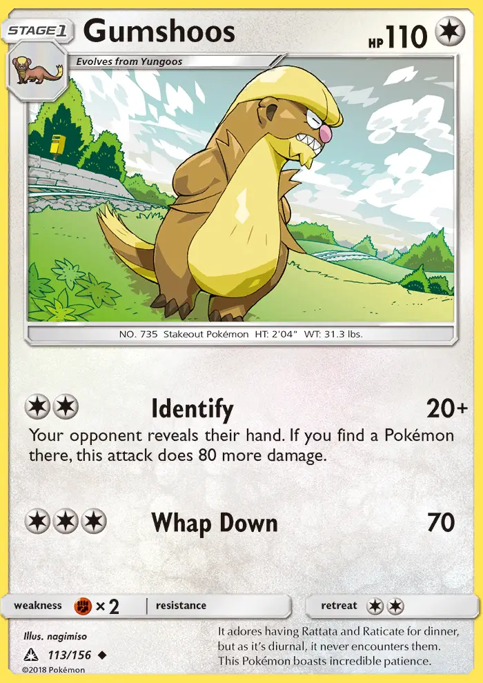 Gumshoos 113 card from Ultra Prism