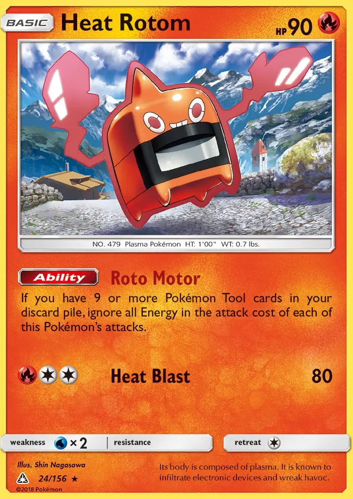 Heat Rotom 24 card from Ultra Prism
