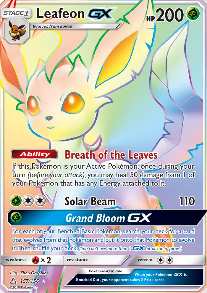 Leafeon-GX 157 card from Ultra Prism
