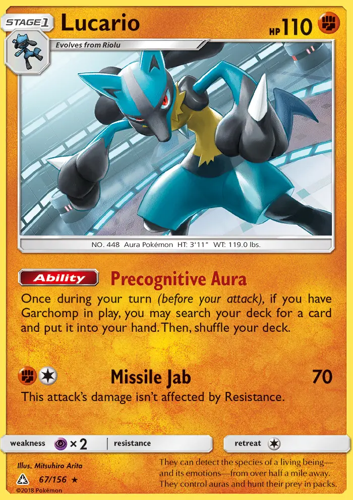 Lucario 67 — Ultra Prism 67, Holofoil finish