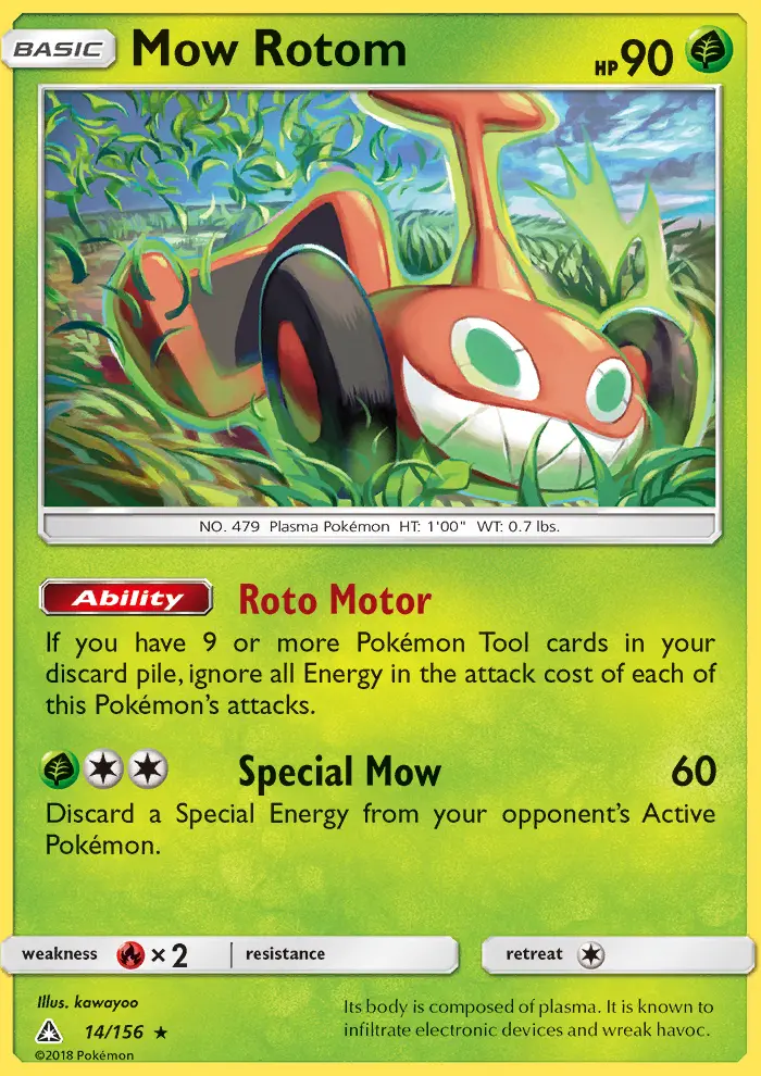 Mow Rotom 14 card from Ultra Prism