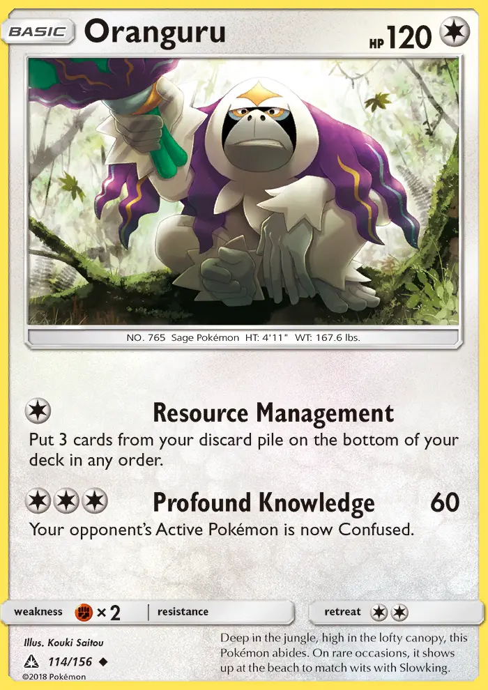Oranguru 114 card from Ultra Prism