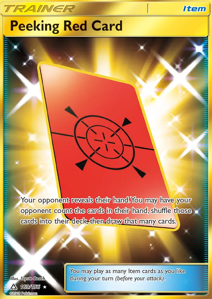 Peeking Red Card 169 — Ultra Prism 169, Holofoil finish