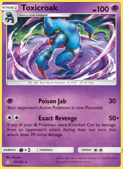 Toxicroak 57 — shown as an example of the Reverse Holofoil finish