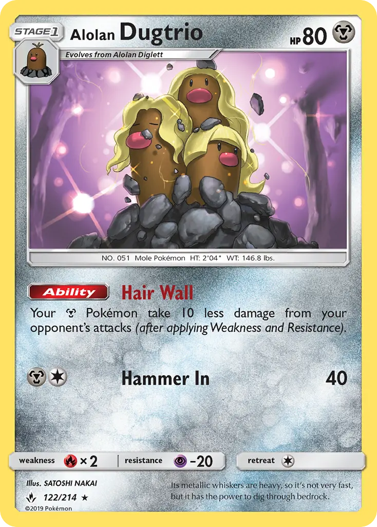 Alolan Dugtrio 122 — Unbroken Bonds 122, Normal finish