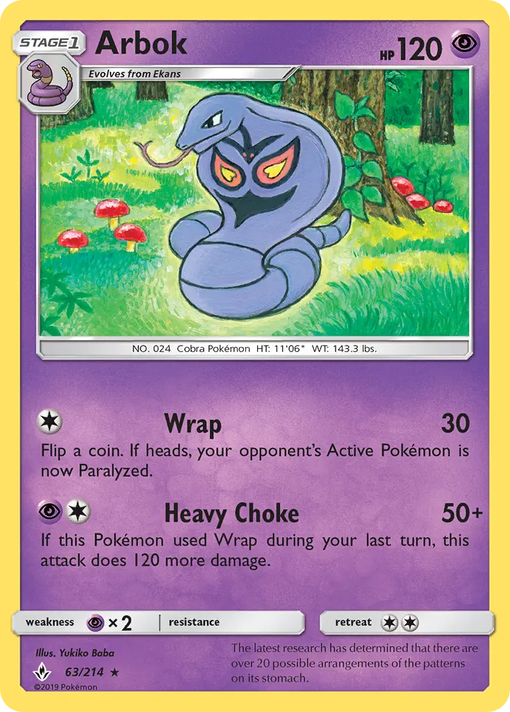 Arbok 63 — Unbroken Bonds 63, Normal finish