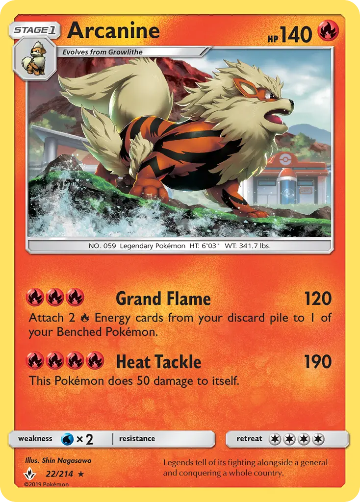 Arcanine 22 — Unbroken Bonds 22, Holofoil finish