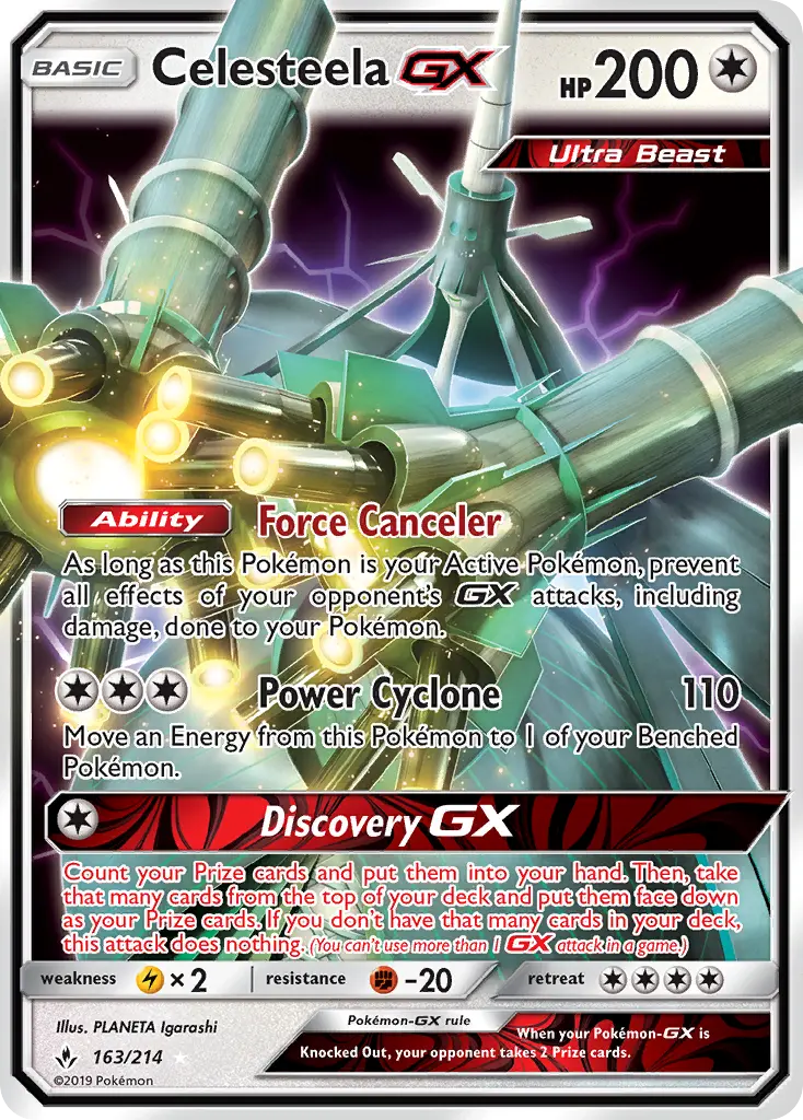 Celesteela-GX 163 card from Unbroken Bonds