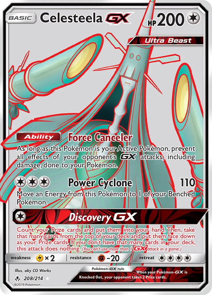 Celesteela-GX 208 card from Unbroken Bonds